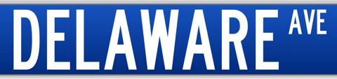 Delaware Ave street sign, Buffalo